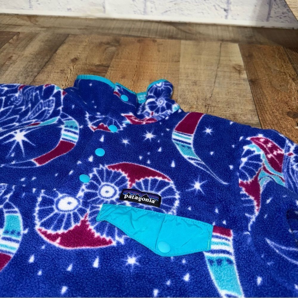 Patagonia Synchilla "Harvest Moon" Allover Owl Print Snap T Sweater - Picture 13 of 14
